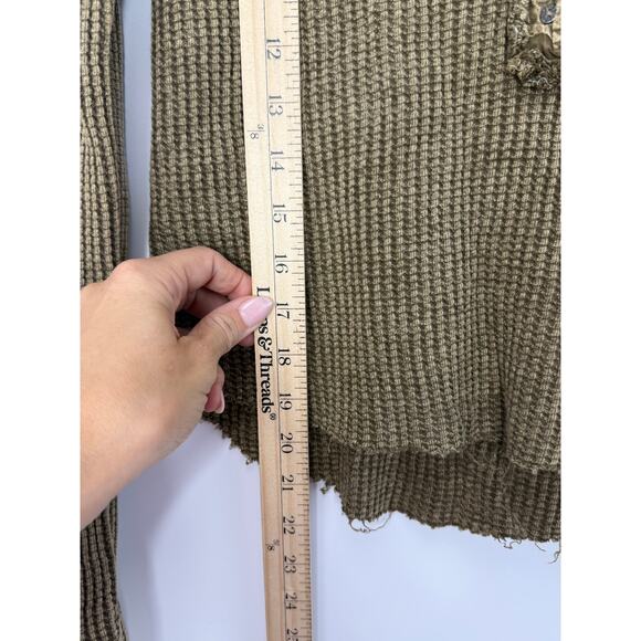 Free People Olive Waffle Knit Top - Picture 7 of 7